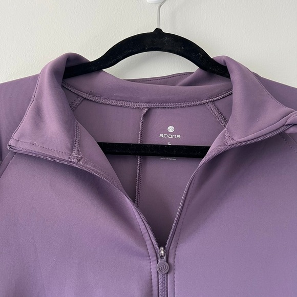 Apana Women's Activewear Full Zip Jacket Purple Thumb Holes Pockets Lounge - Picture 2 of 4